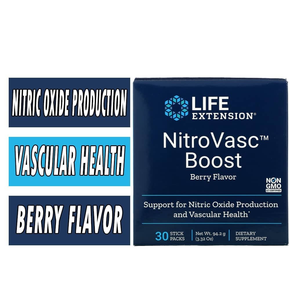 Life Extension NitroVasc Boost - Berry - 30 Stick Packs