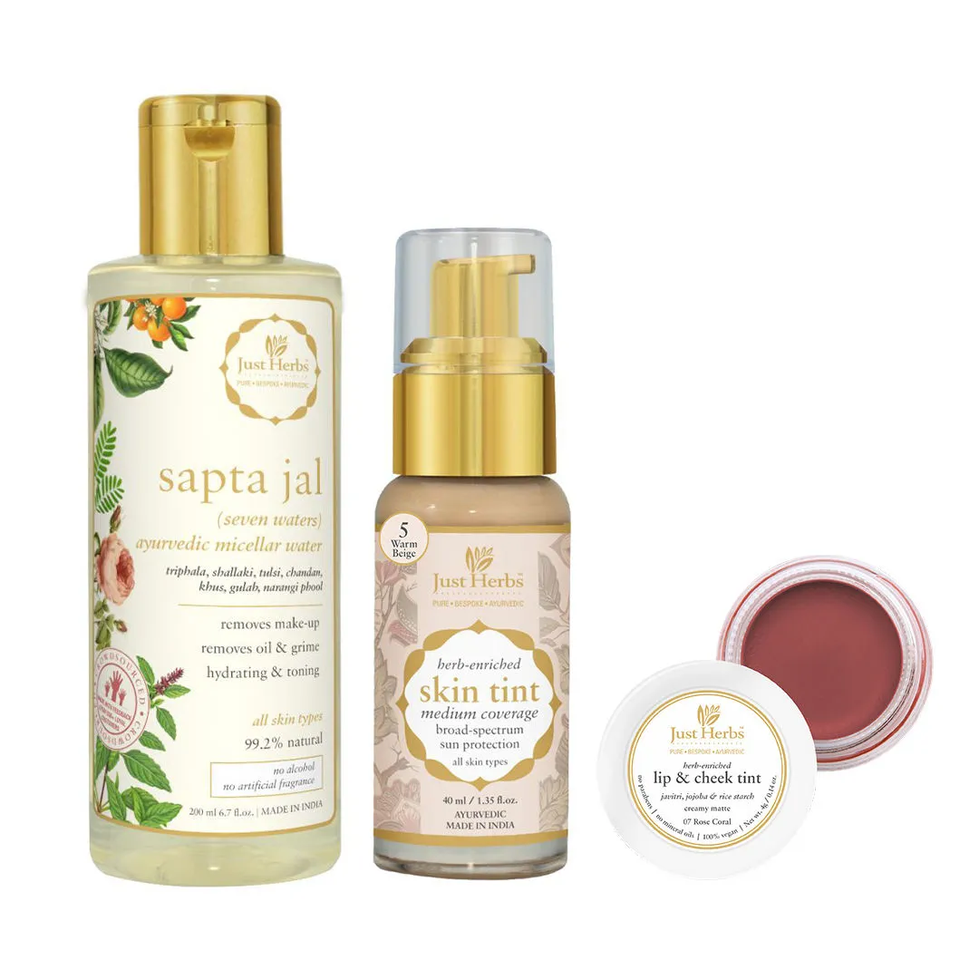 Just Herbs Radiant Skin Combo - Skin Tint (Shade 06) & Sapta Jal