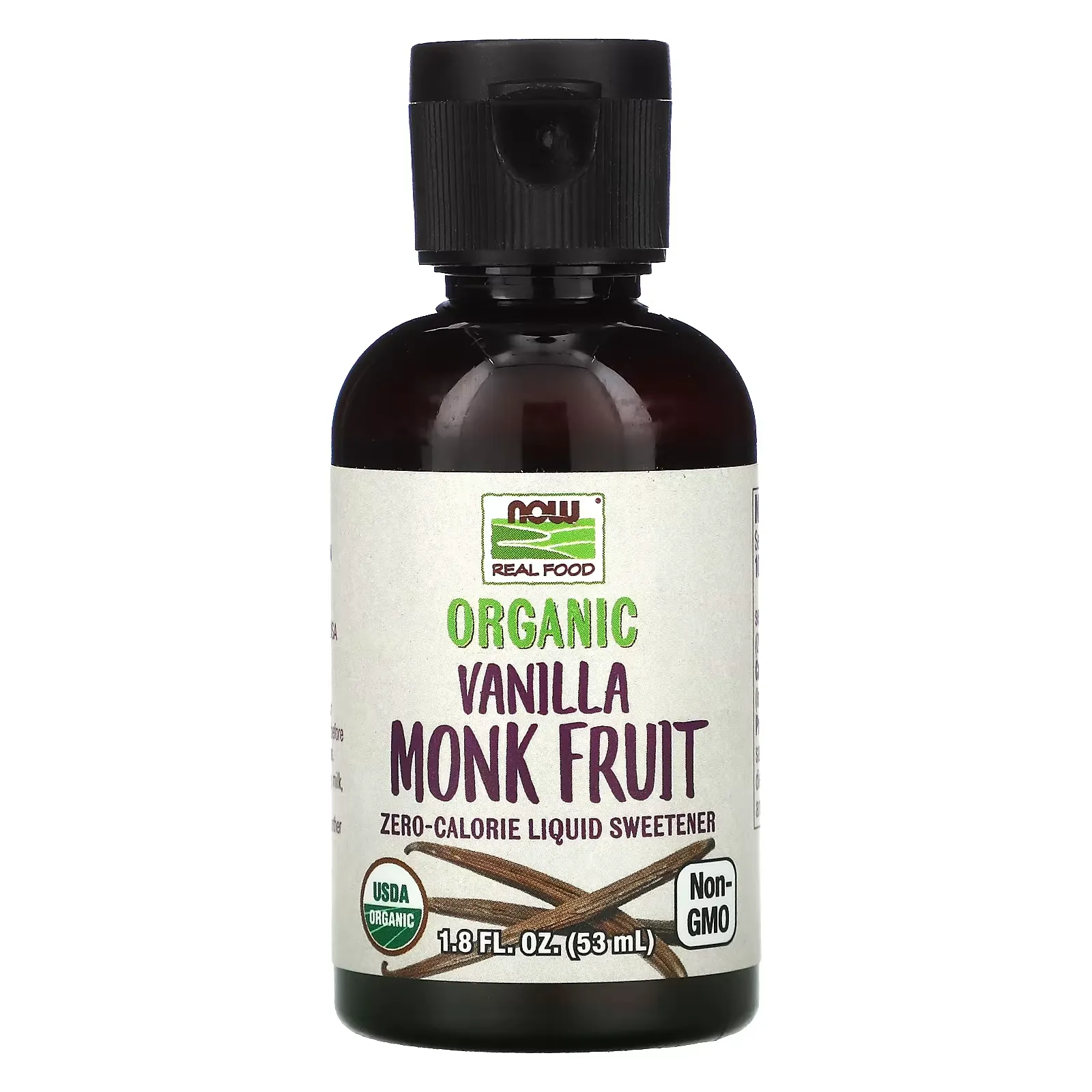 Real Food, Organic Monk Fruit, Liquid Sweetener, Vanilla, 1.8 fl oz (53 ml)