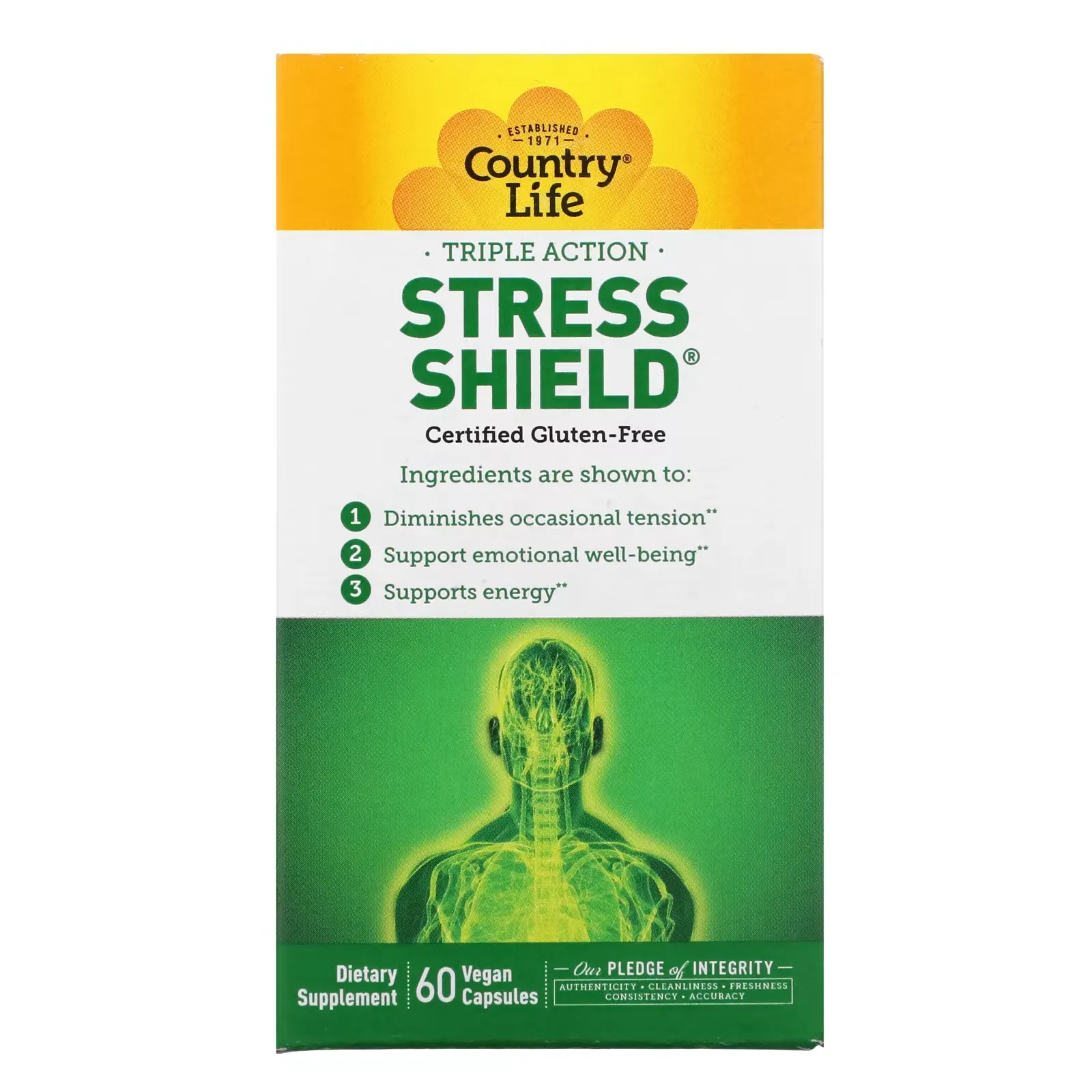 Triple Action Stress Shield, 60 Vegan Capsules