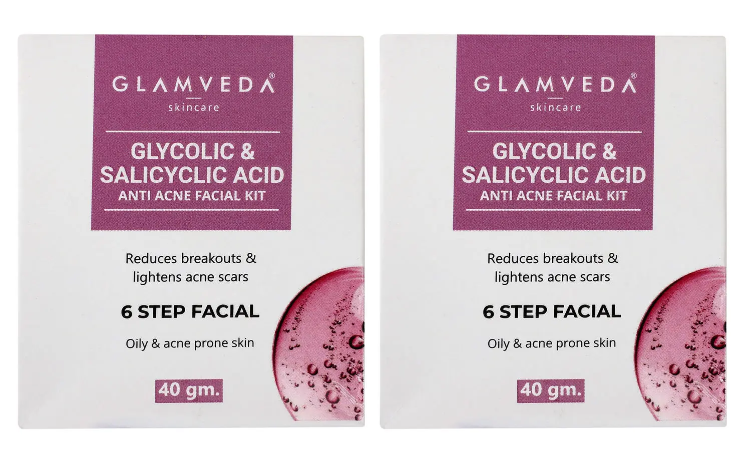 Glamveda Glycolic Acid & Salicylic Facial Kit (Pack Of 2) (80 g)
