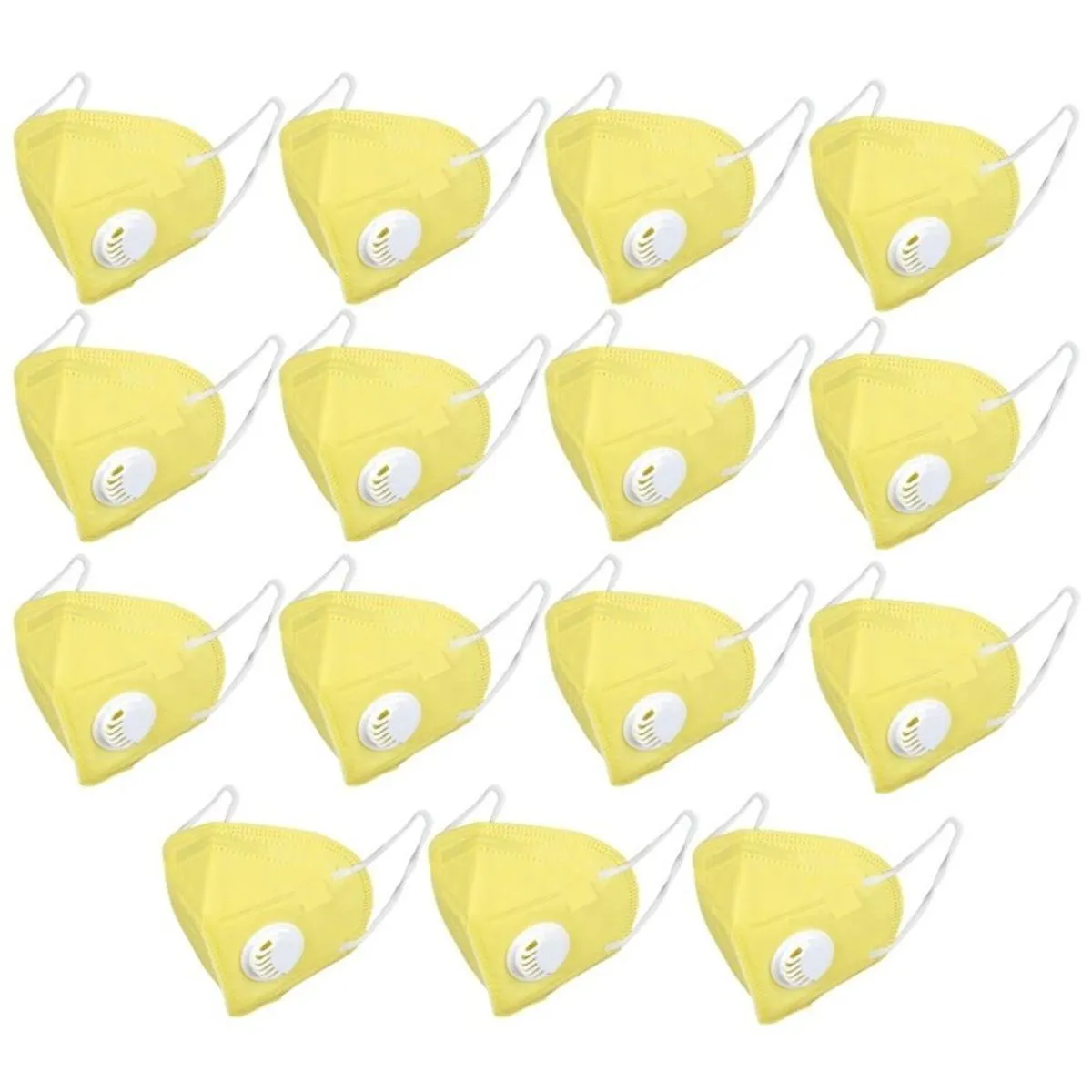 OOMPH Pack of 15 Anti-Pollution Reusable 5 Layer Mask - Yellow