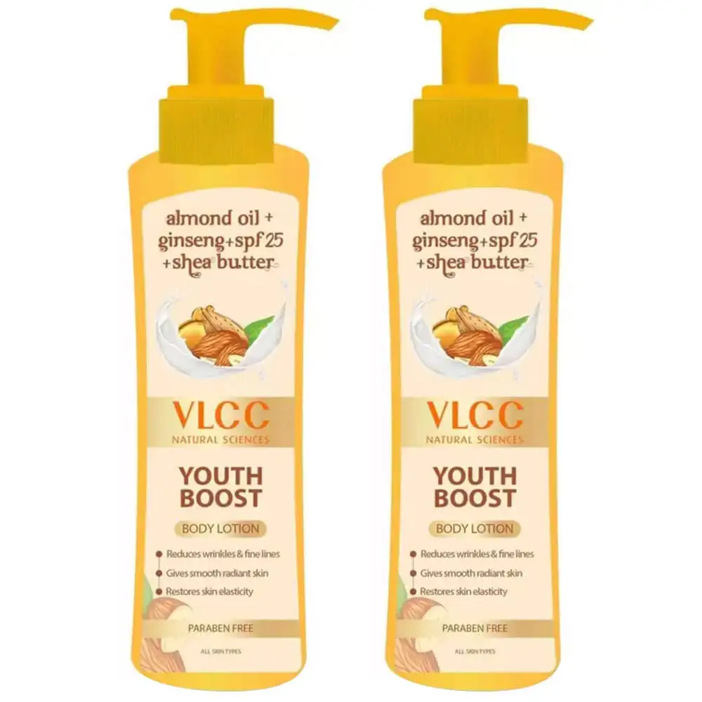 VLCC Youth Boost Body Lotion Buy 1 Get 1,  400 ml  Almond Oil + Ginseng + Shea Butter