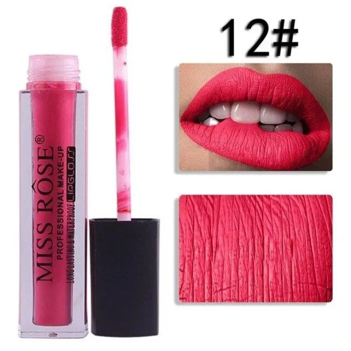 Miss Rose Professional Make Up Long Lasting Matte Lip Gloss (7701-002-12) (3.6 g)