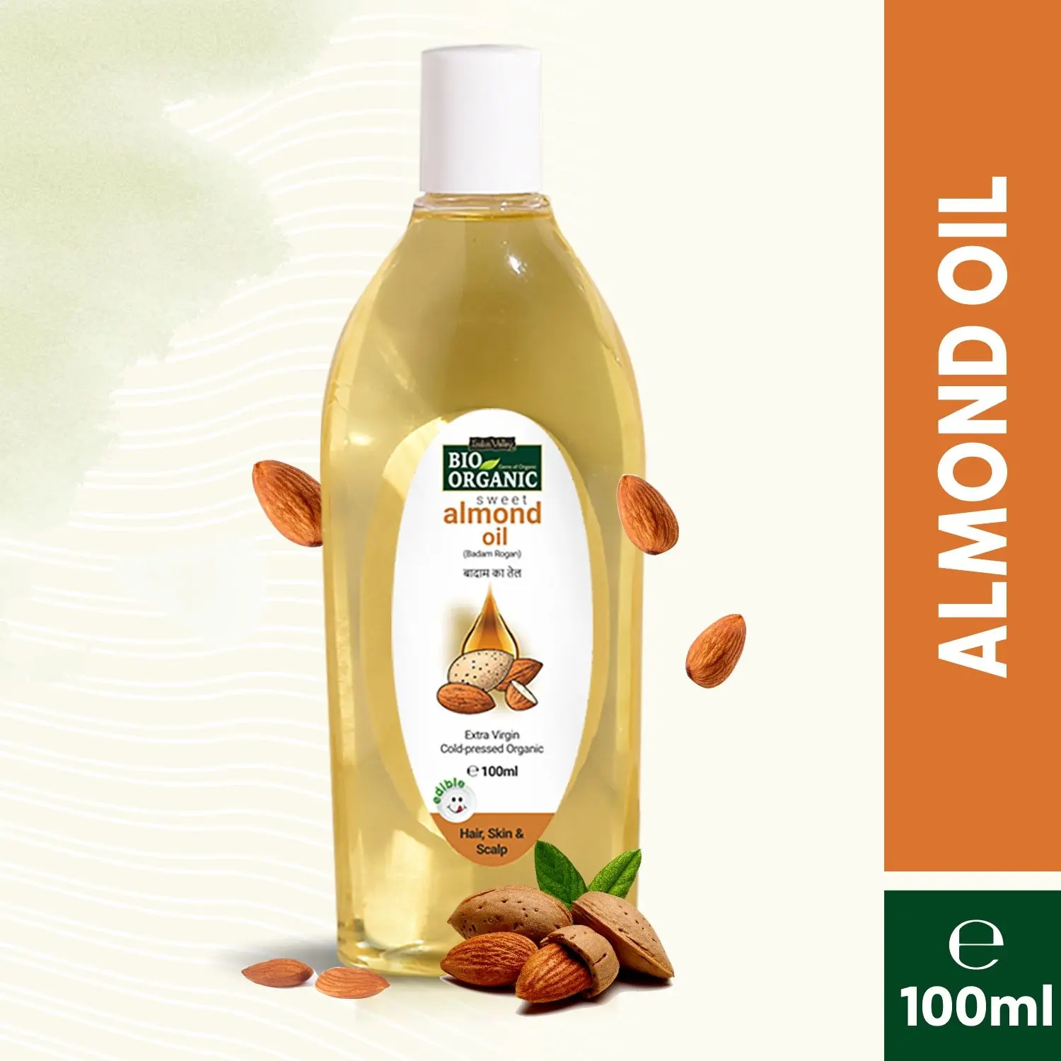 Indus Valley Bio Organic Almond Oil ((100 ml))