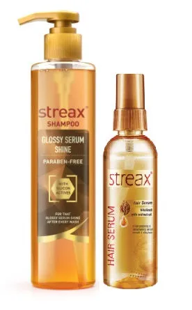 Streax Glossy Serum Shine Shampoo + Walnut Serum