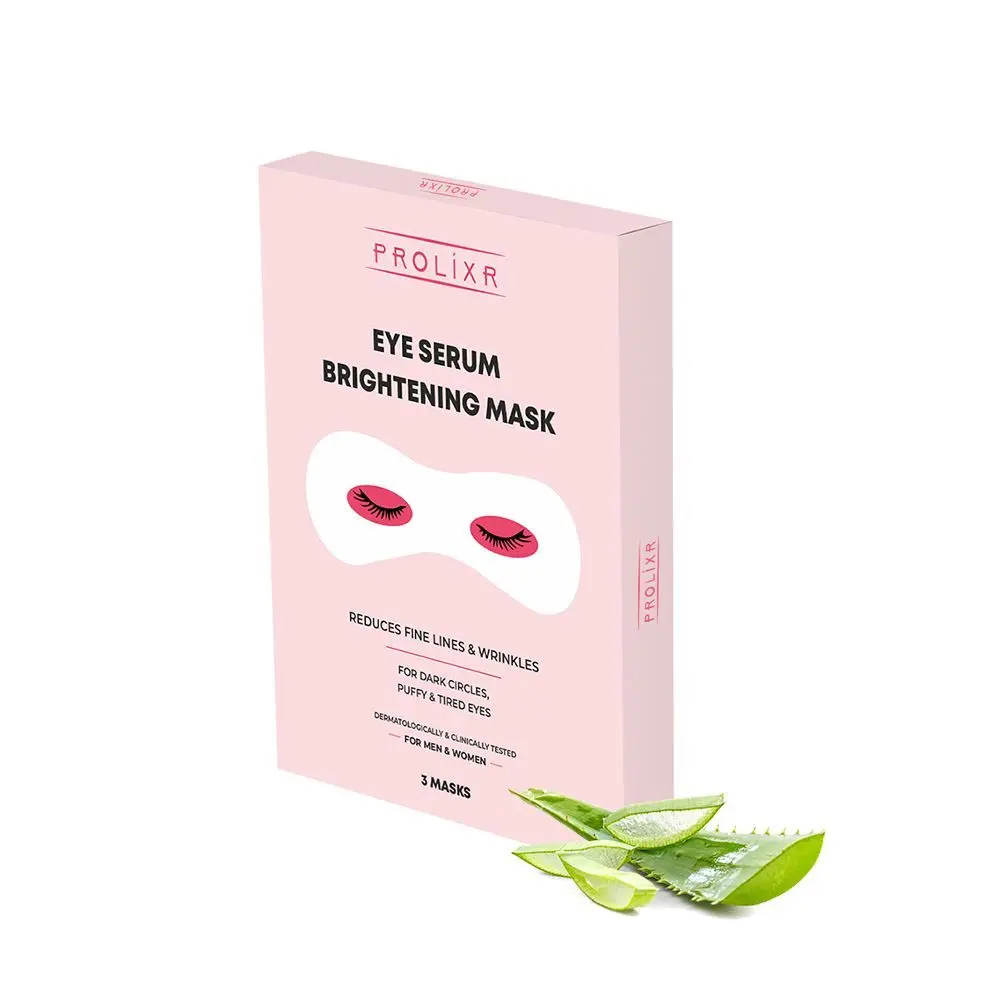 Prolixr Eye Serum Brightening Mask - Reduces Fine Lines & Wrinkles - For Dark Circles, Puffy & Tired Eyes - For Men & Women - 3 Masks
