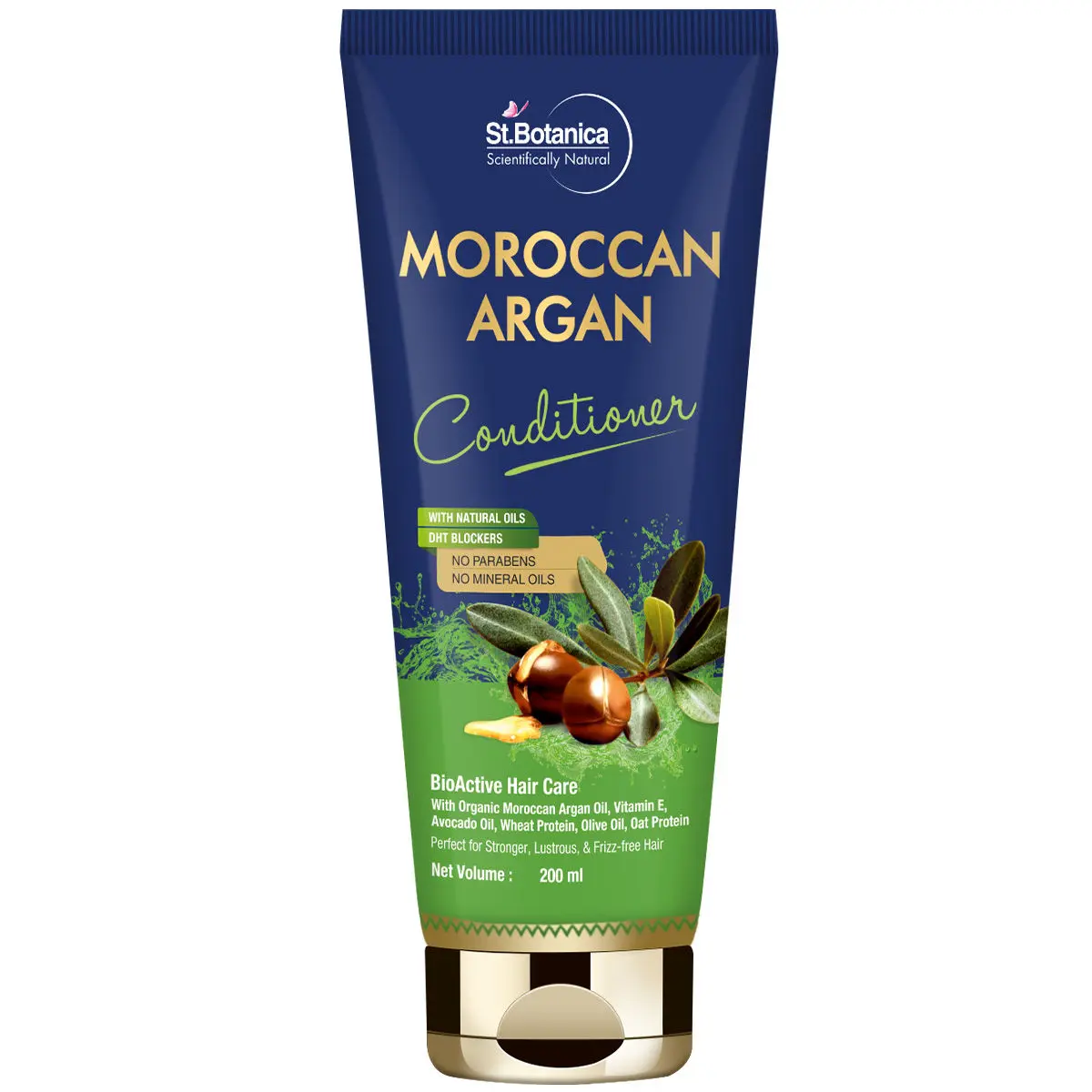 StBotanica Moroccan Argan Hair Conditioner - With Organic Argan Oil & Vitamin E - No Parabens, SLS/SLES, 200 ml