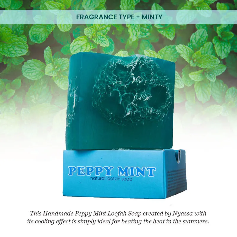 Nyassa Peppy Mint Handmade Loofah Soap