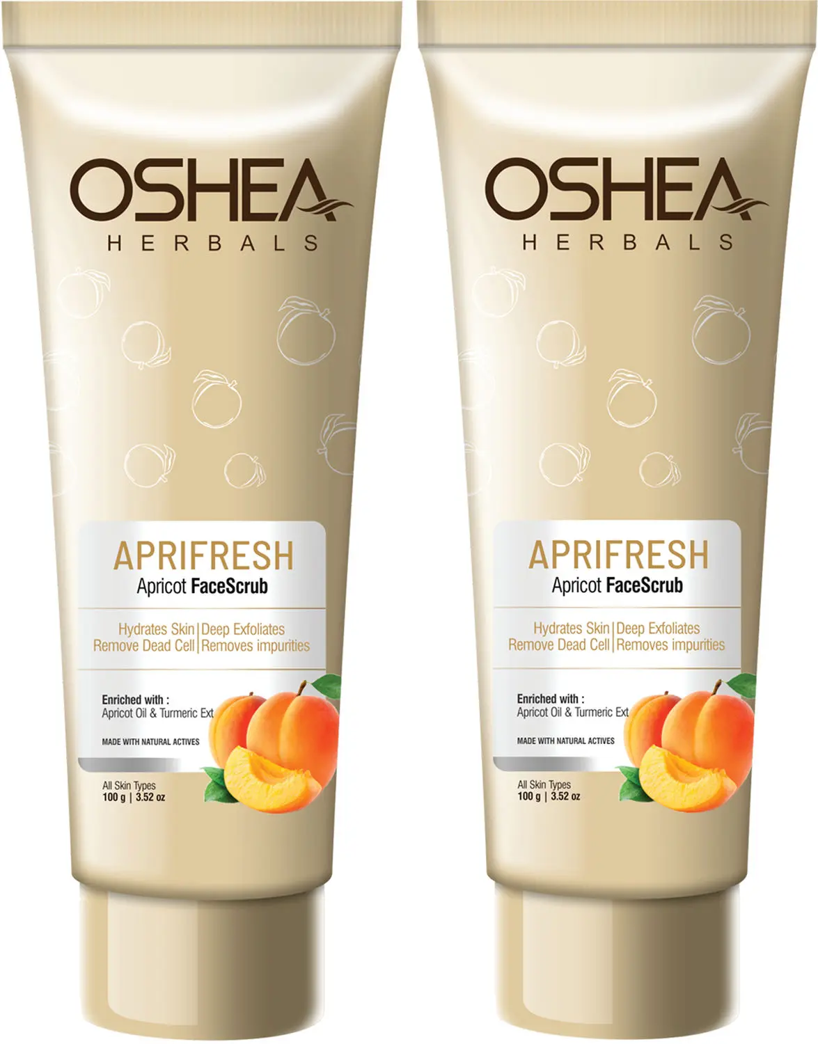 Oshea Herbals Aprifresh Apricot Scrub 100Grams pack of 2