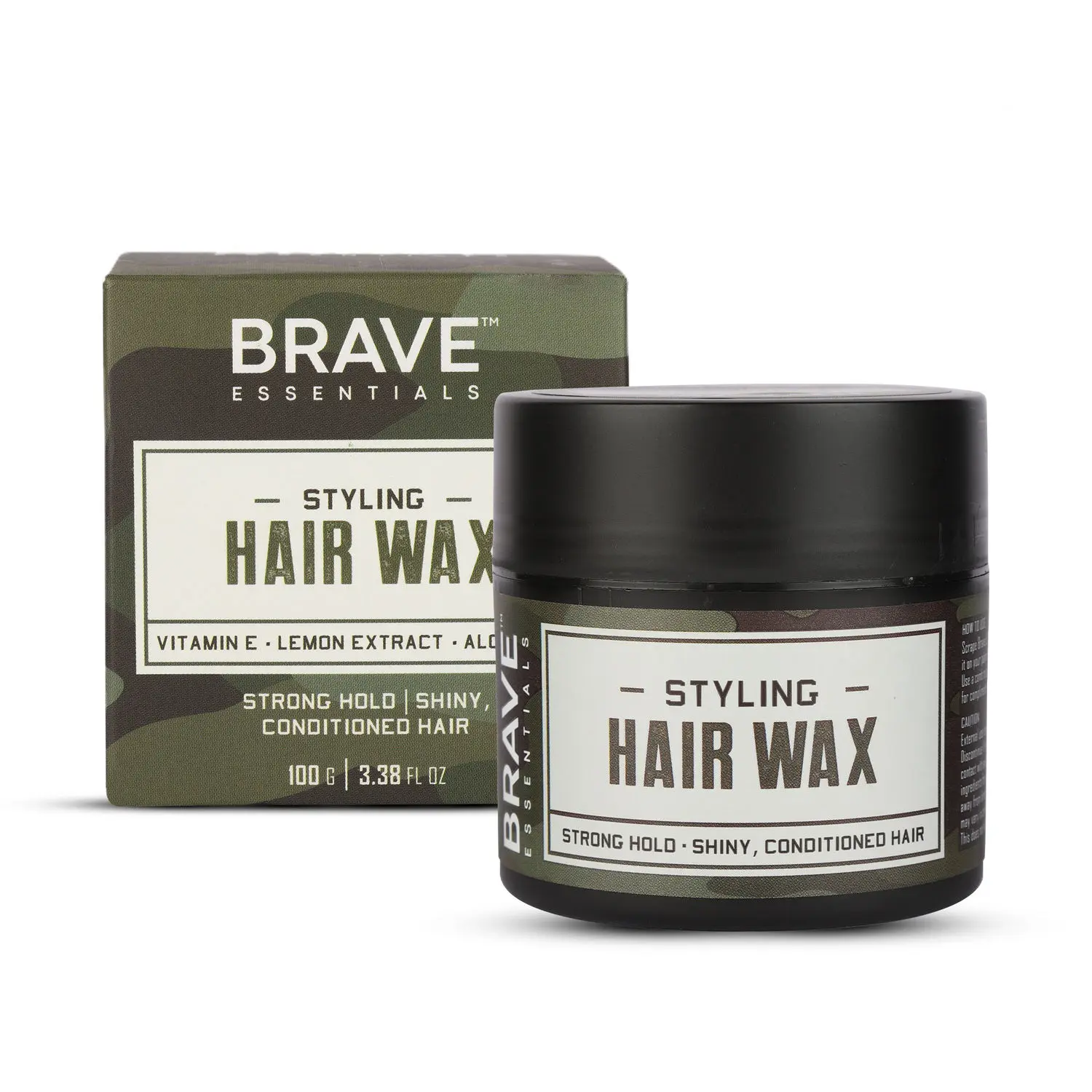 Brave Essentials Styling Hair Wax | 100ml |Strong Hold; Shiny, Conditioned Hair