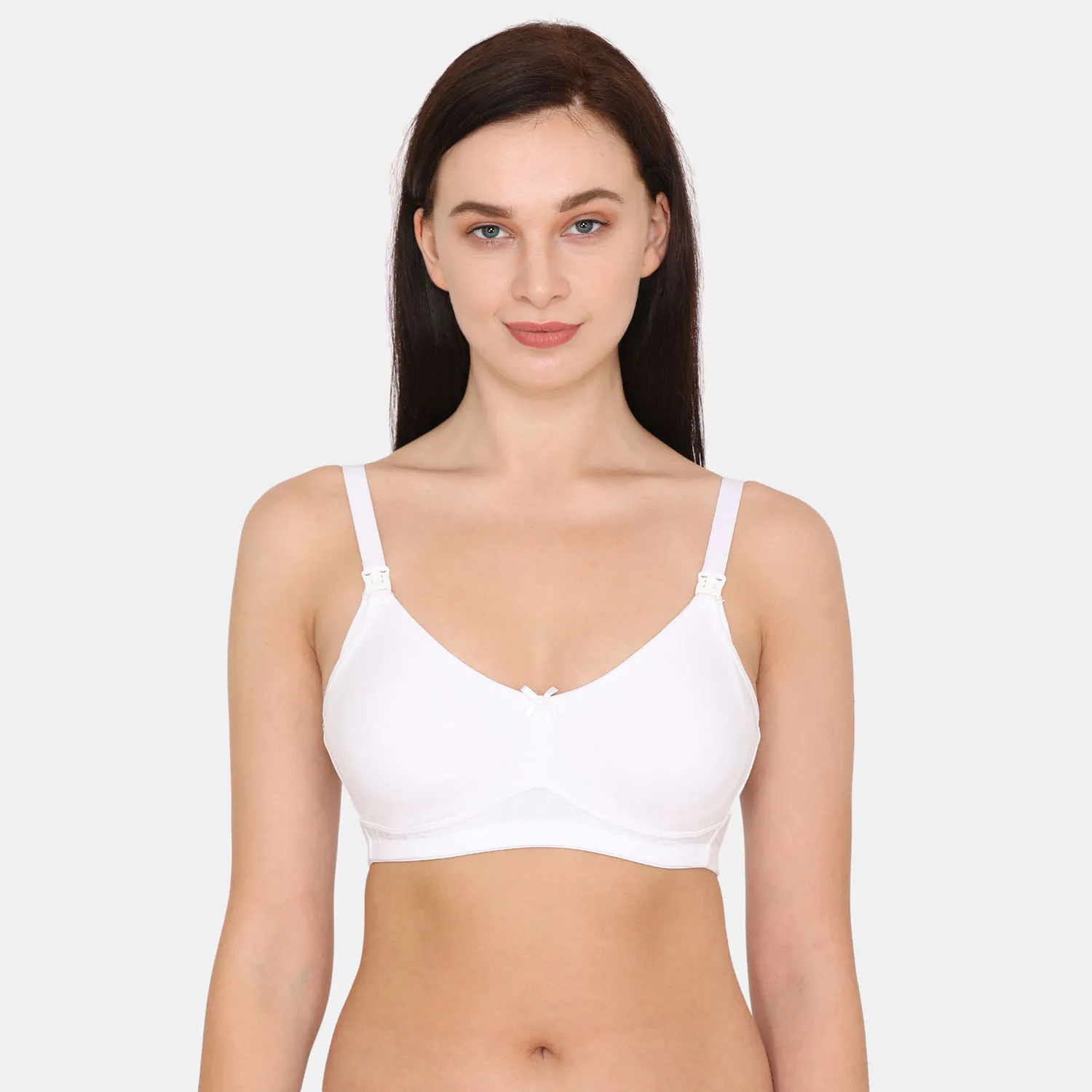 Zivame Curvy Double Layered Non Wired Full Coverage Maternity Bra Supper Support Bra - White