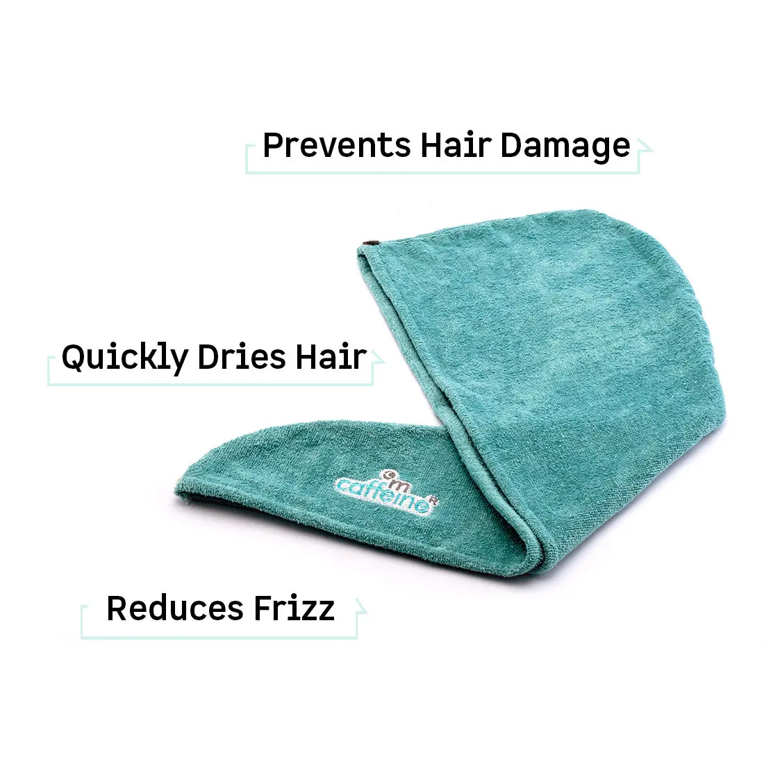 mCaffeine Micro Fiber Hair Wrap - Quickly Dries Hair, Reduces Frizz & Prevents Hair Damage