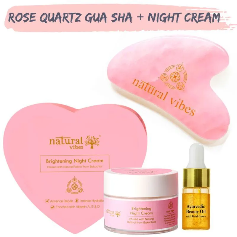 Natural Vibes Night Cream with Natural Retinol + Rose Quartz Gua Sha