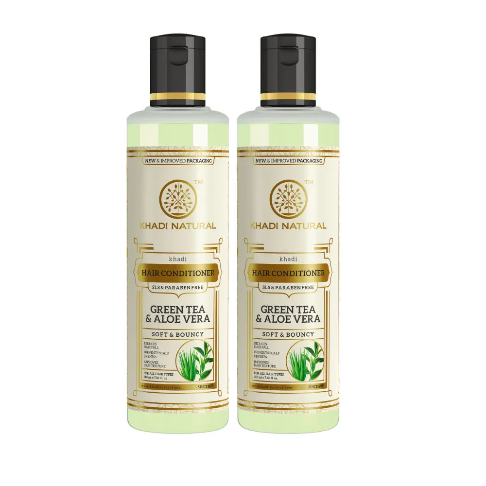 Khadi Natural Green Tea & Aloevera Herbal Hair Conditioner - Pack of 2