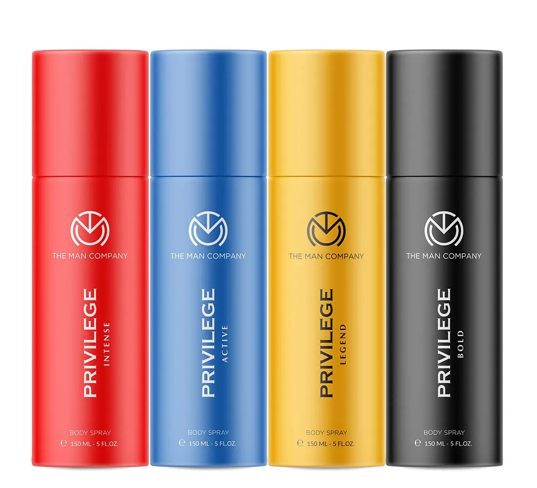 The Man Company Privilege Deodorants Combo Pack For Men - Active, Legend, Intense & Bold