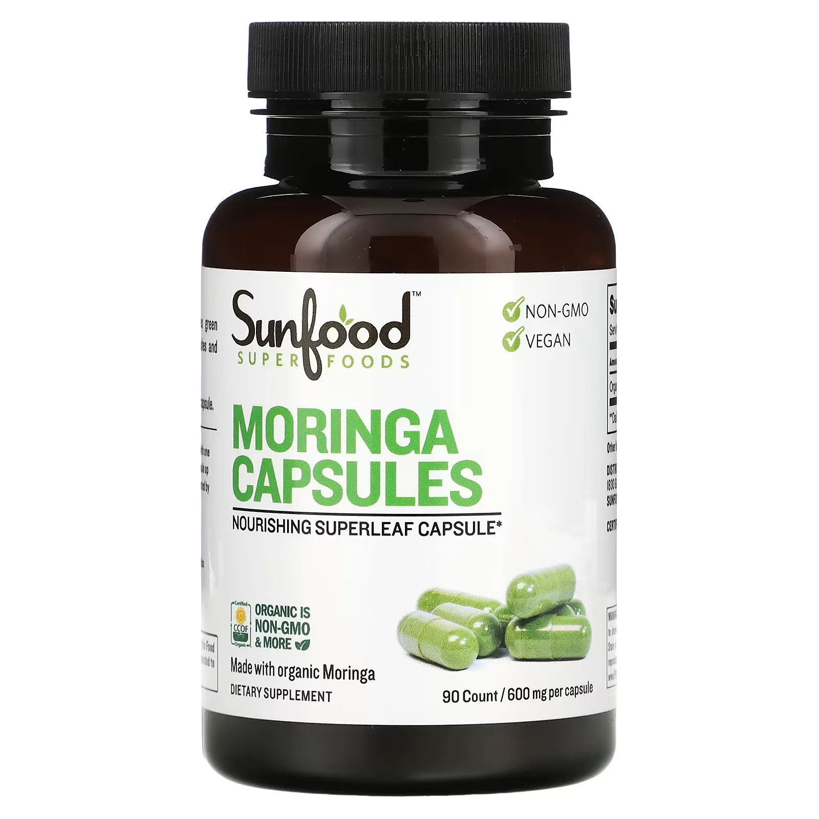 Moringa Capsules, 600 mg, 90 Count