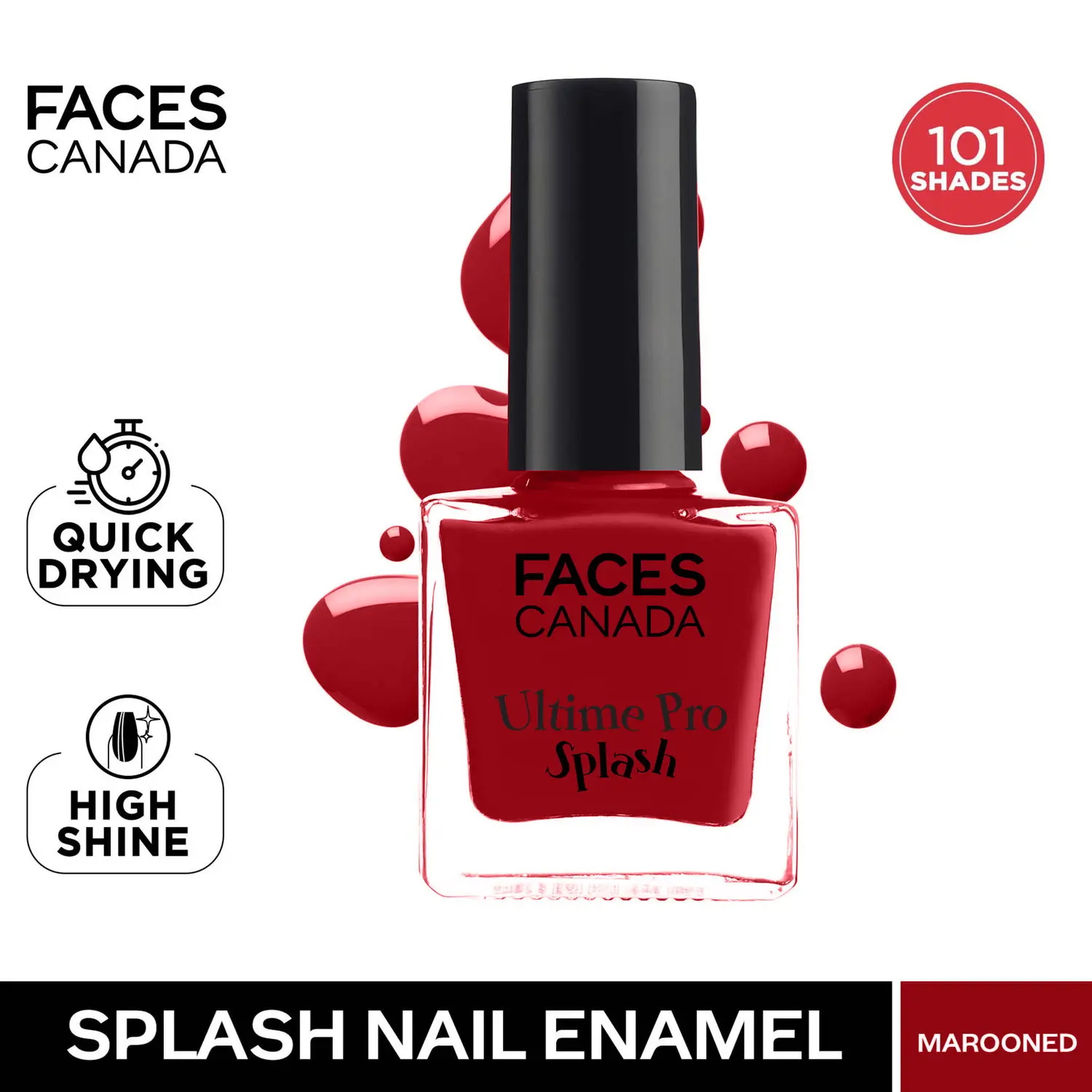 Faces canada Ultime Pro Splash Nail Enamel I Quick-drying I Longlasting I Chip-defiant I Smooth application I Marooned 401 5ml