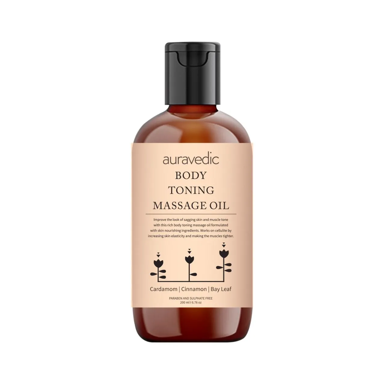 AuraVedic Body Toning Massage Oil With Cardomom Cinnamon Massage Oil For Full Body