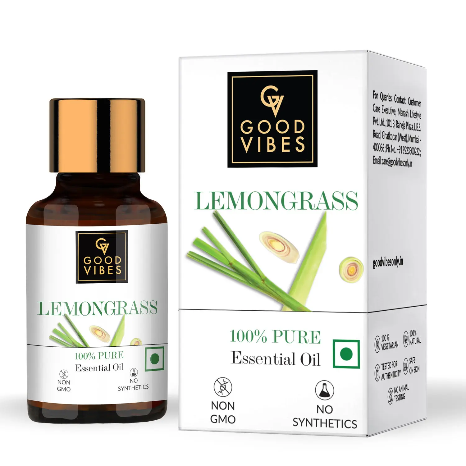 Good Vibes 100% Pure Lemongrass Essential Oil(10 ml)