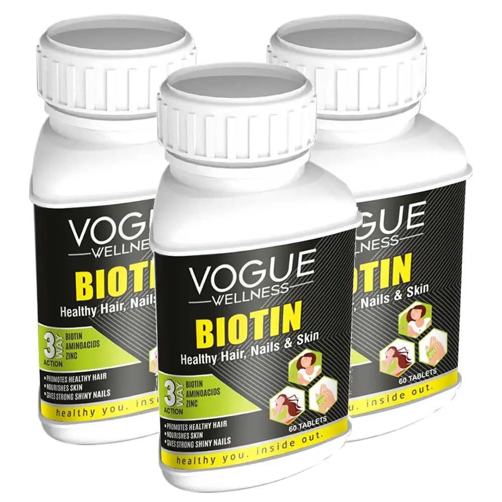 Vogue Wellness Biotin,  60 tablet(s)  Unflavoured (Pack of 3)