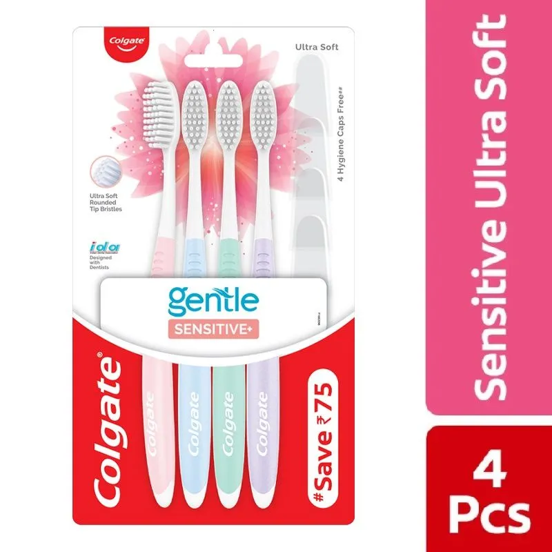 Colgate Gentle Sensitive Ultra Soft Bristles Toothbrush - 4 Pcs