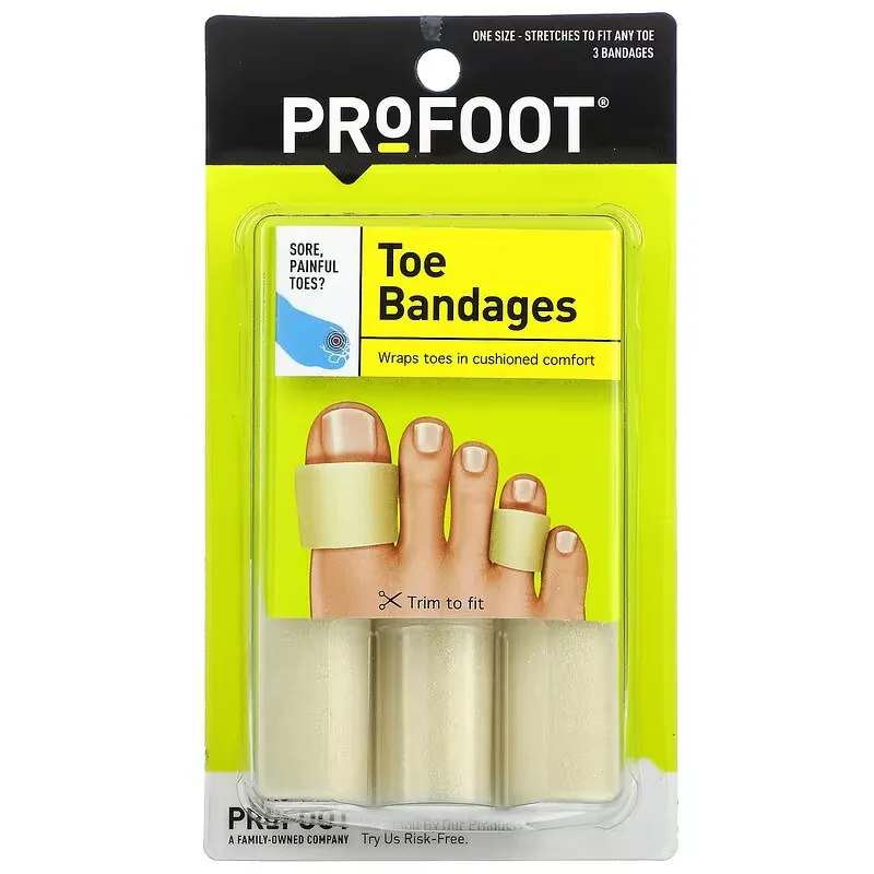 Toe Bandages, One Size, 3 Bandages