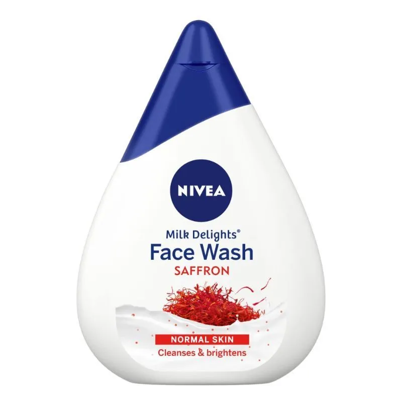 NIVEA Women Face Wash for Normal Skin, Milk Delights Saffron