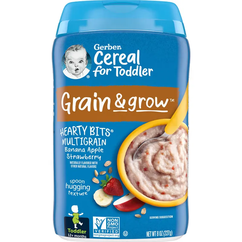 Cereal for Toddler, Grain & Grow, Hearty Bits Multigrain, 12+ Months, Banana, Apple, Strawberry, 8 oz (227 g)