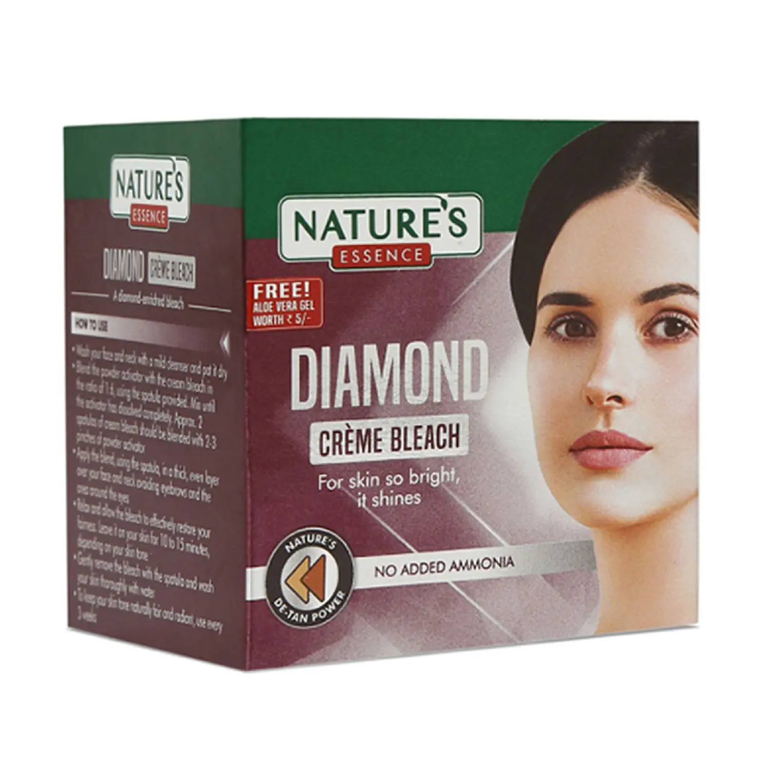 Nature's Essence Diamond Creme Bleach (43 g) + Aloe vera gel (5 g)