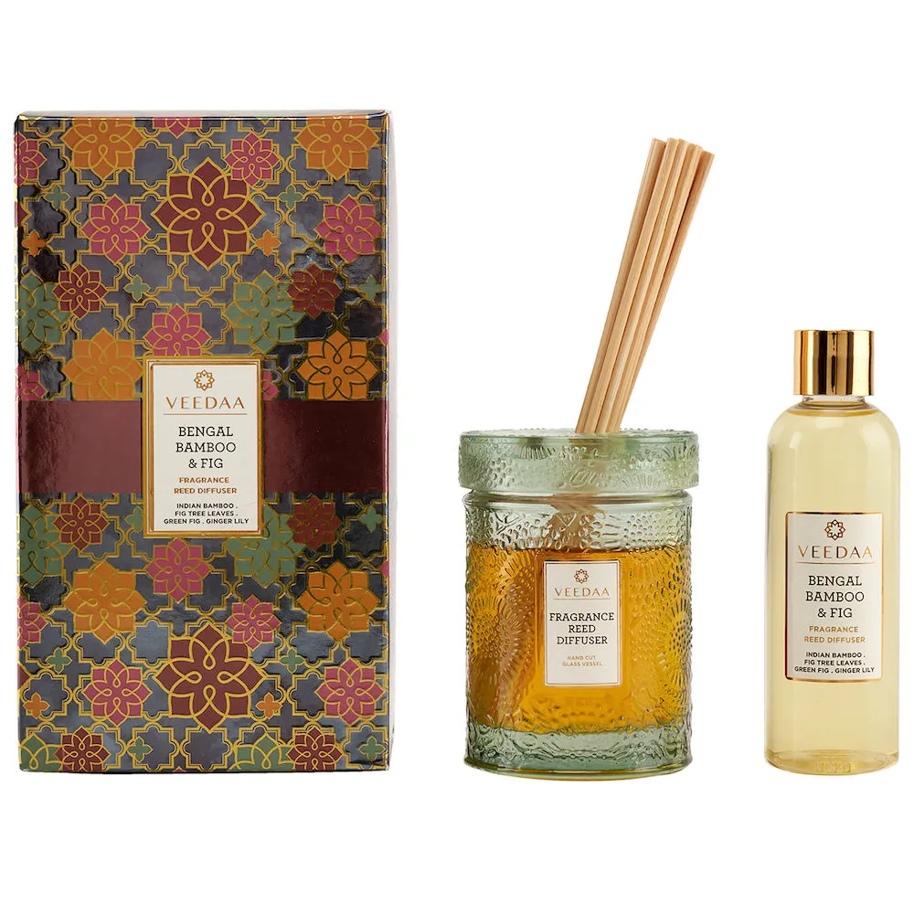 Veedaa Candles Bengal Bamboo & Fig Reed Diffuser Set