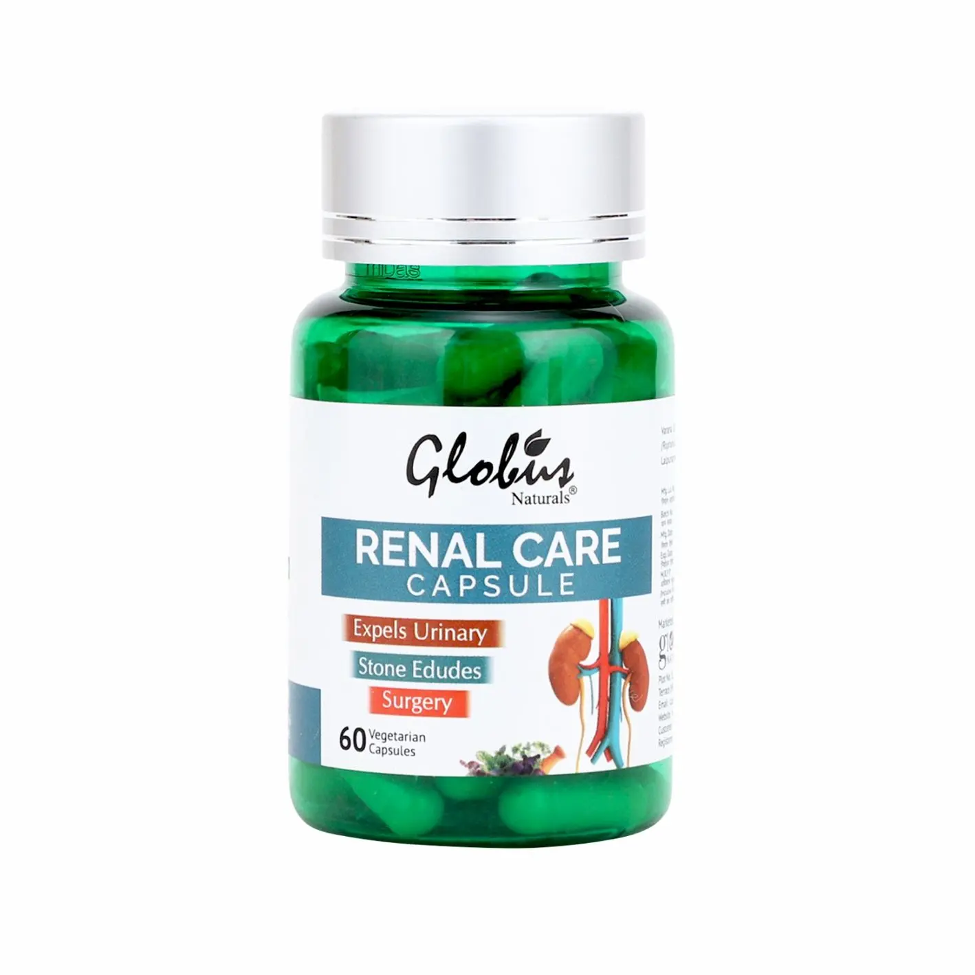 Globus Naturals Renal Care Ayurvedic Capsules for kidney Stone, Urinary tract 60 Vegetarian Capsules