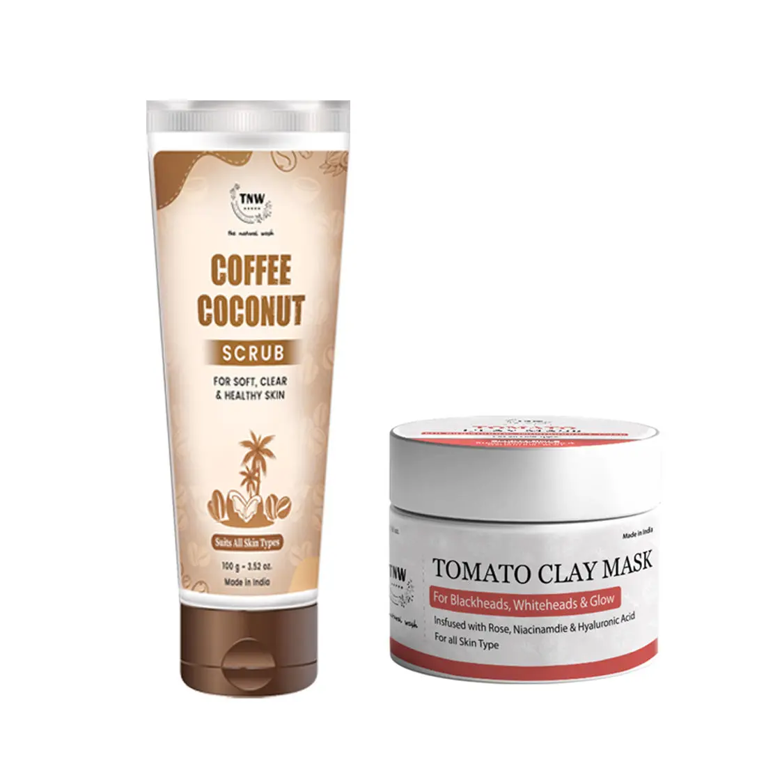 Combo of 2- Tomato Clay Mask 50gm + Coffee Coconut Scrub