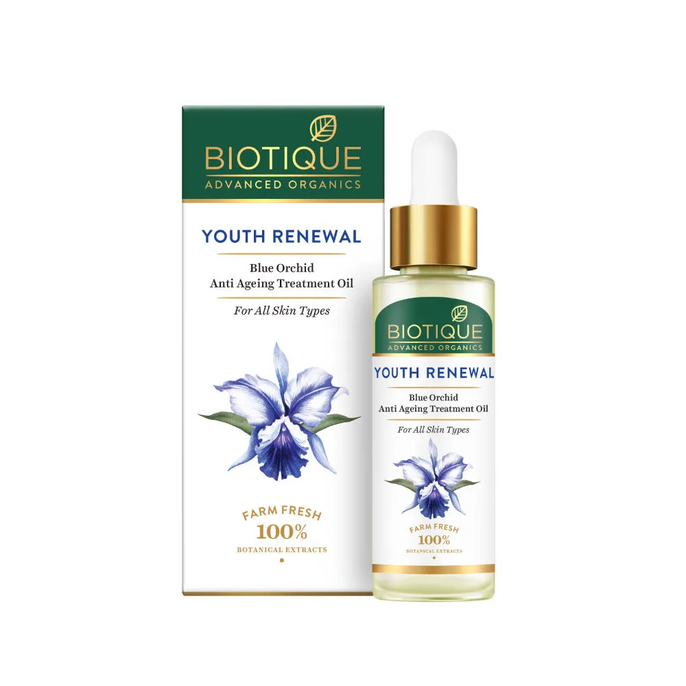 Biotique Advanced Organics Youth Renewal Blue Orchid Anti Ageing Treatment Oil