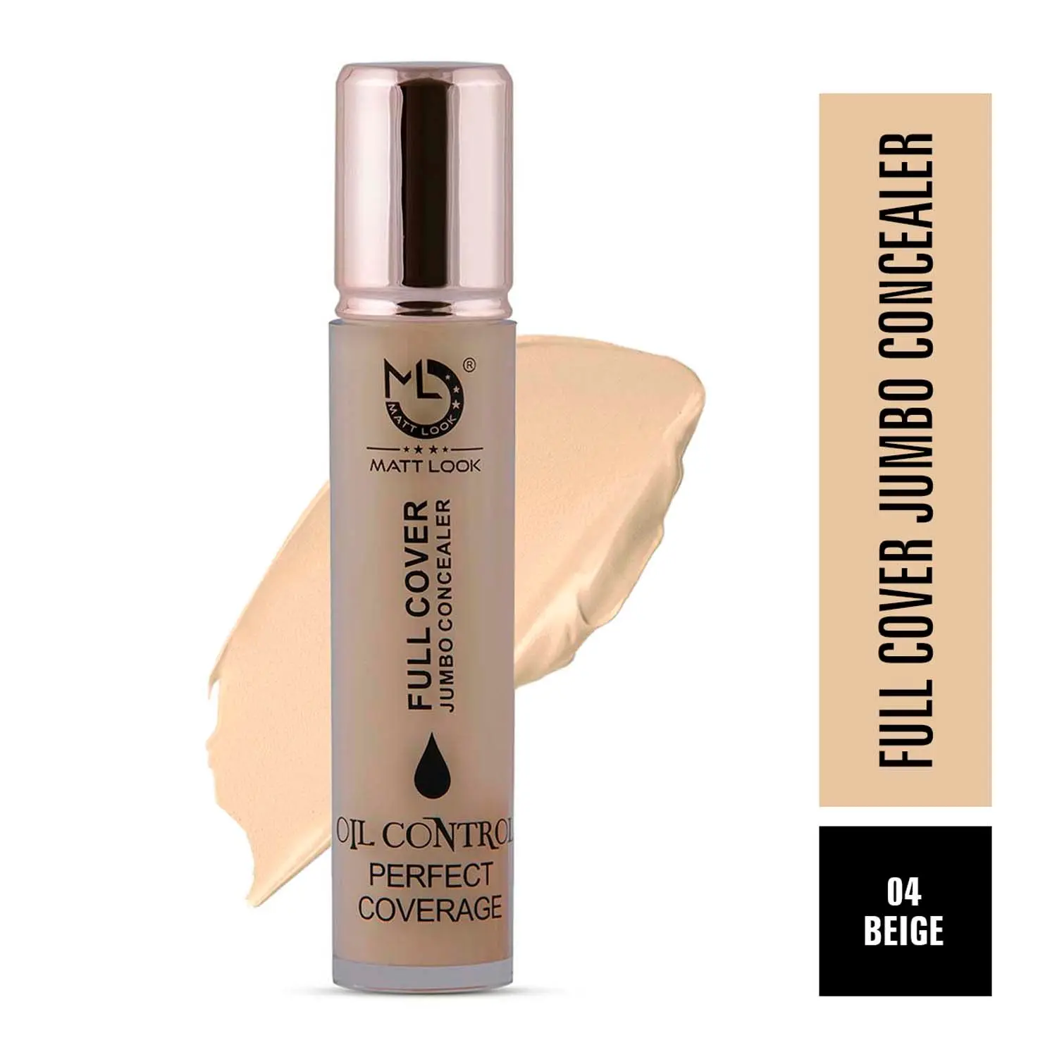 Matt look Full Cover Jumbo Concealer Oil Control Perfect Coverage, Face Makeup, Beige (11ml)