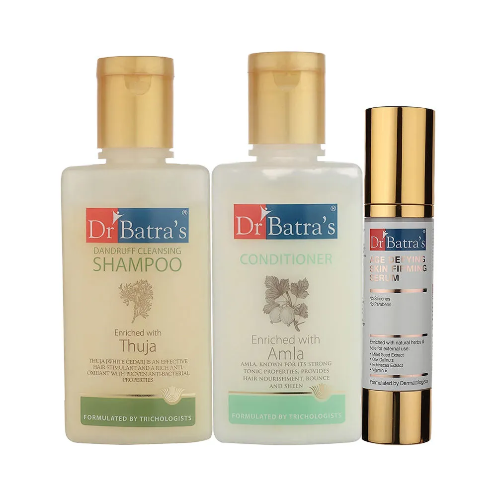 Dr.Batra's Herbal Ammonia Free Hair Color Cream Brown + Cleansing Shampoo + Conditioner