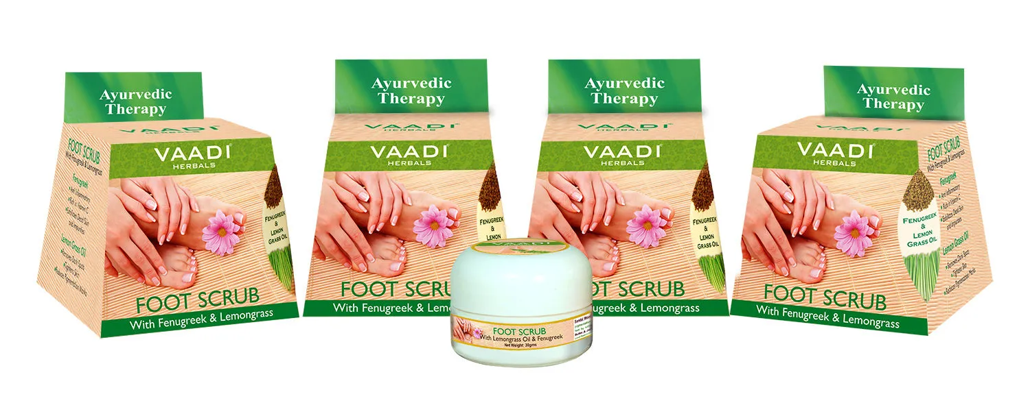 Vaadi Herbals Value Pack Of 4 Foot Scrub With Fenugreek & Lemongrass Oil