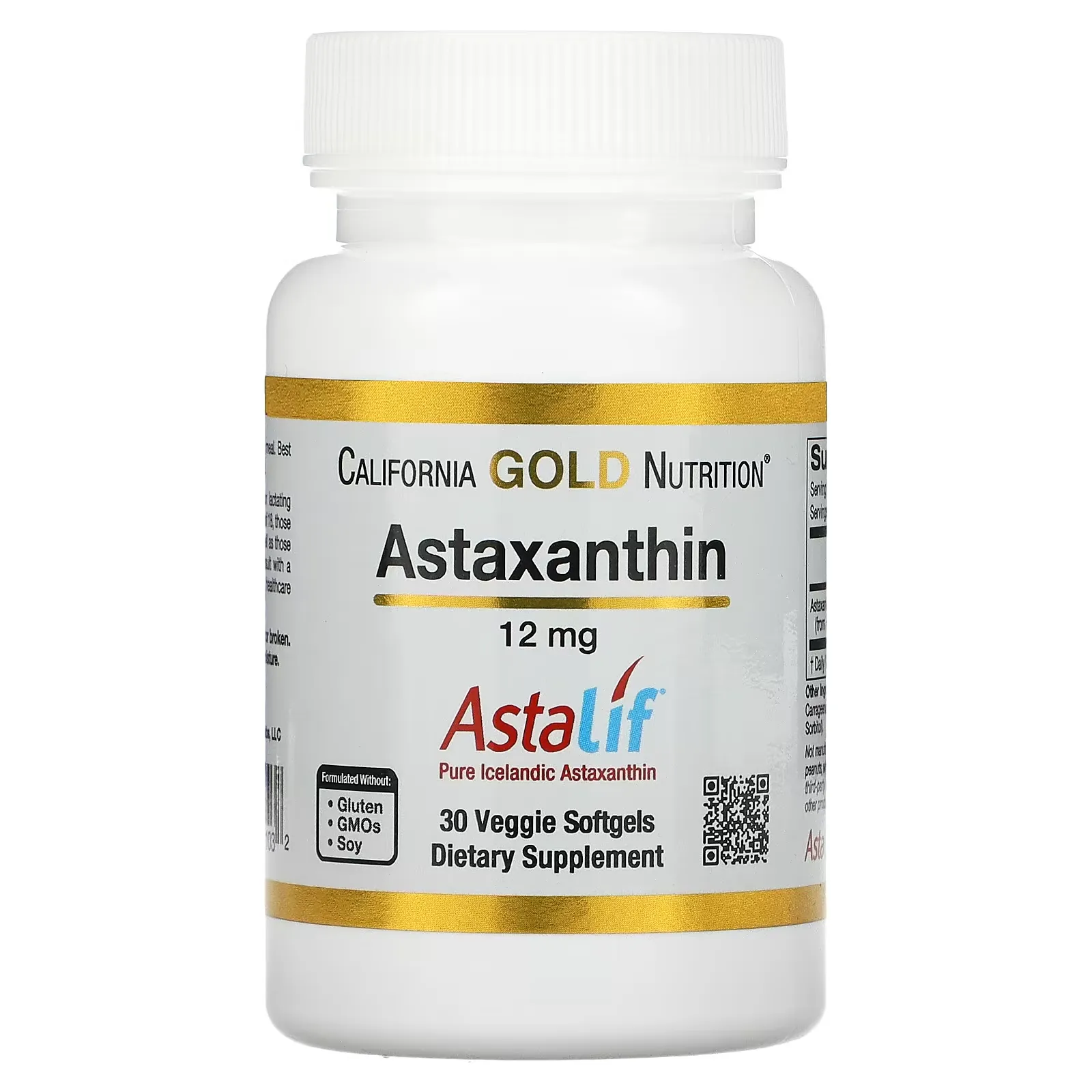 Astaxanthin, Astaliff® Pure Icelandic, 12 mg, 30 Veggie Softgels