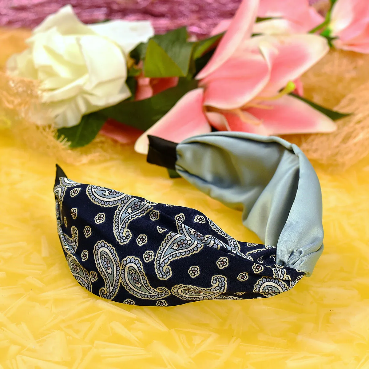 YoungWildFree Blue 2 Colour Blue Stylish Hairband For Women-Latest Fancy Design 2021