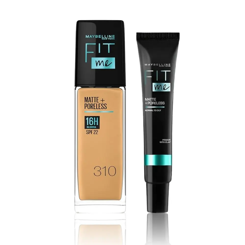 Maybelline New York Fit Me Regime Kit- Fit Me Matte & Poreless Primer+ Fit Me Foundation Shade 310 60ml