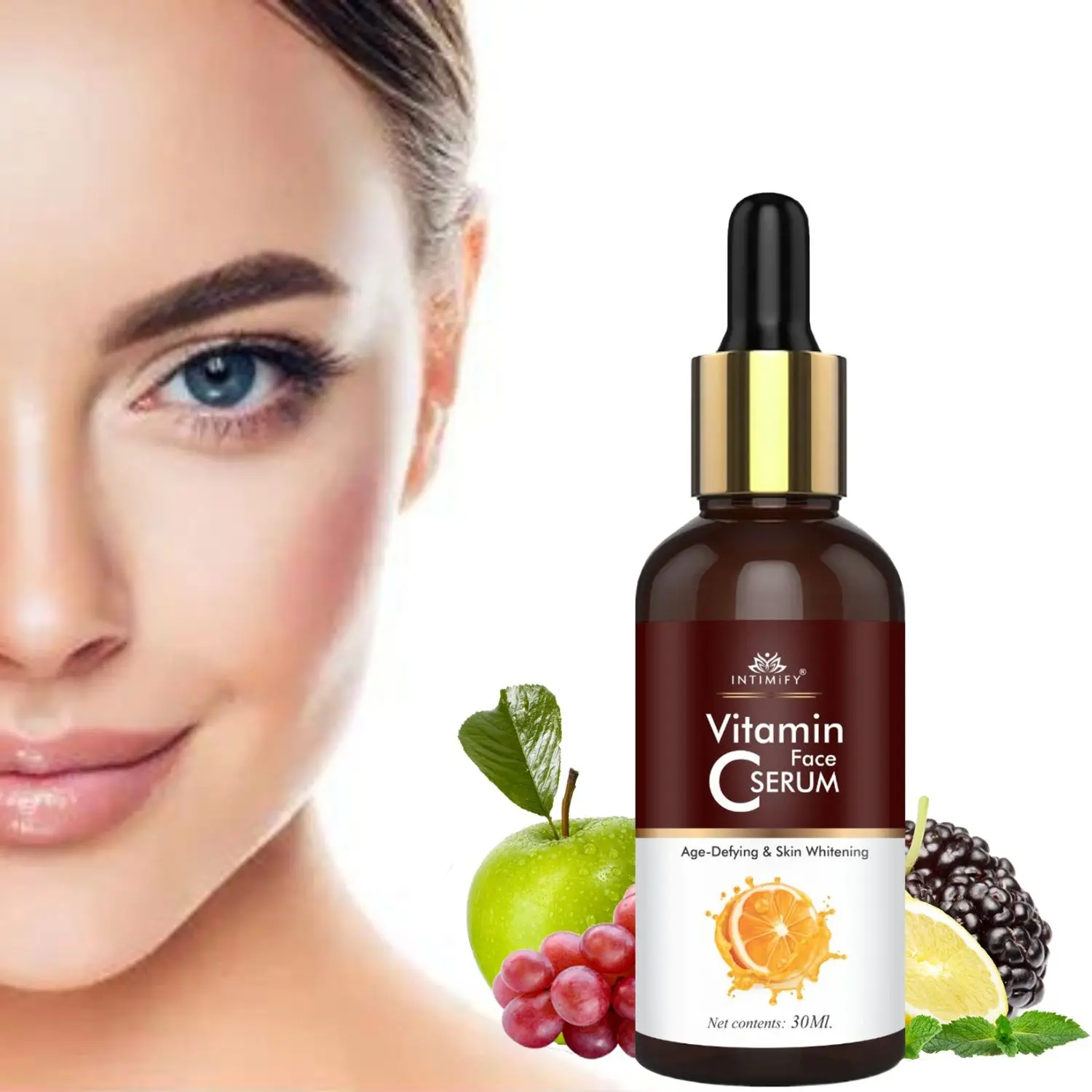 Intimify Vitamin C Serum Hydration Serum For All Skin Type Anti Acne Non Sticky Anti Aging Reduce Wrinkles Lightweight Serum (30 ML)