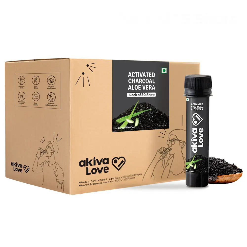 Akiva Activated Charcoal Aloe Vera Pack of 30,  40 ml  Natural