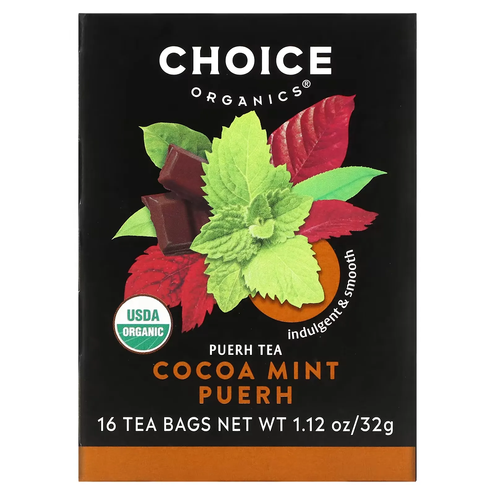 Puerh Tea, Cocoa Mint Puerh, 16 Tea Bags, 1.12 oz (32 g)