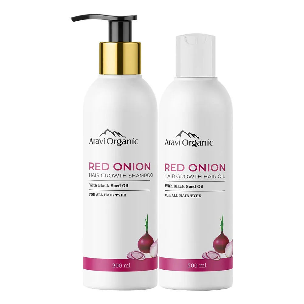 Aravi Organic Onion Hair Oil And Onion Shampoo Combo