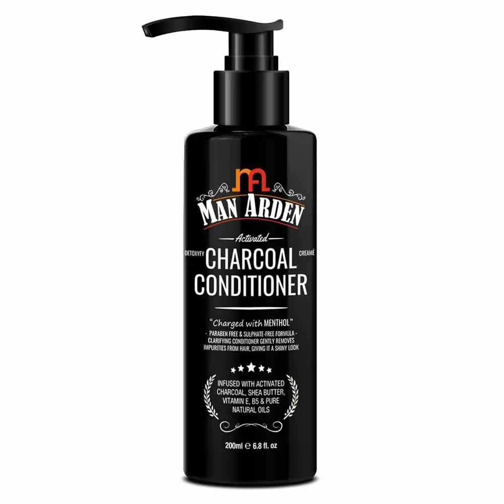 Man Arden Activated Charcoal Cream Conditioner,  200 ml  Charged with Menthol