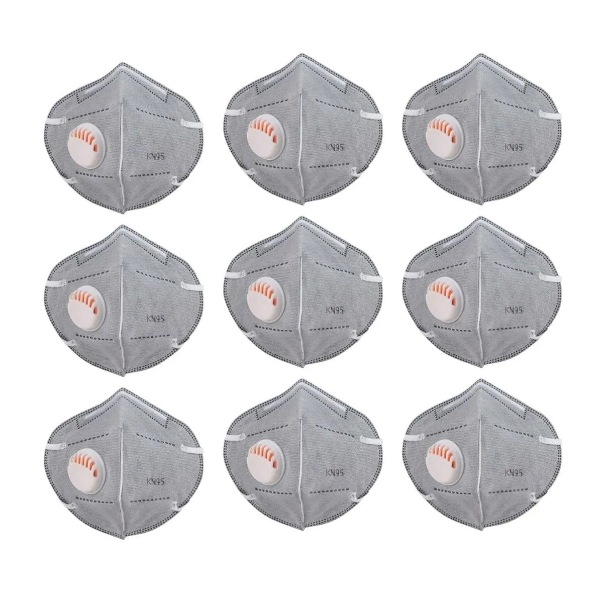 Fabula Pack of 9 Anti-Pollution Reusable 5 Layer Mask - Grey