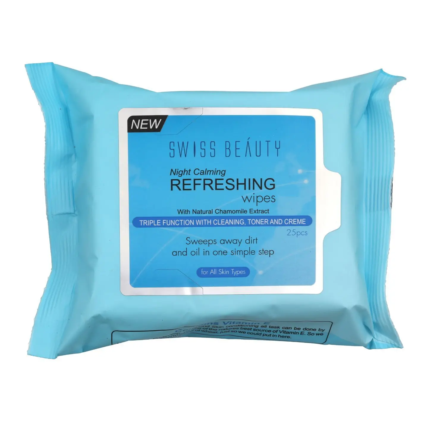 Swiss Beauty Daily Essentials Makeup Remover Cleansing Wet Wipes - Naural-Chamomila (25 Pcs)