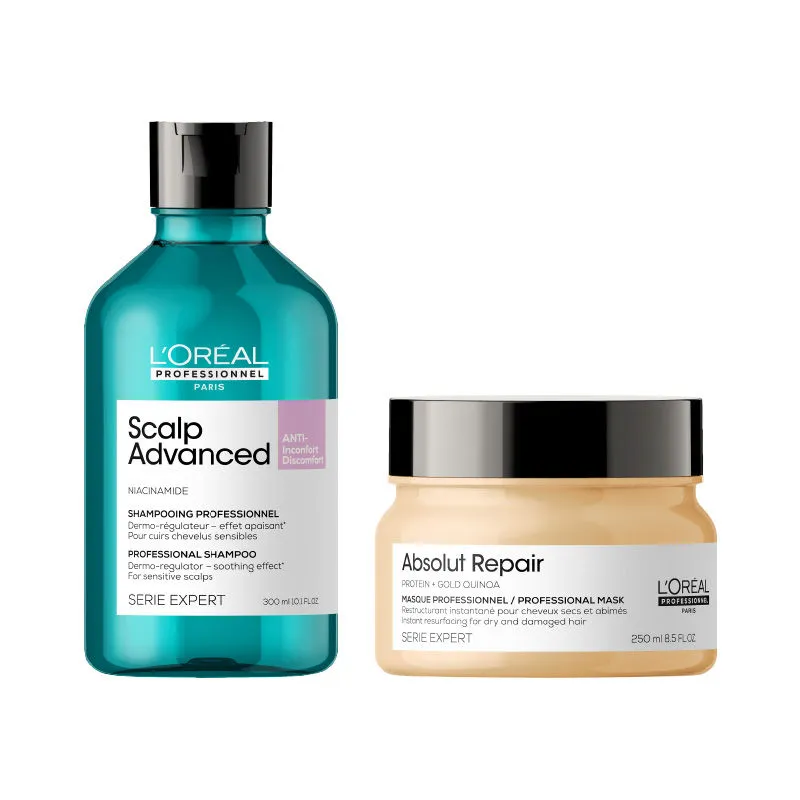 L'Oreal Professionnel Scalp Advanced Dermo-Regulator Shampoo+ Absolut Repair Hair Mask