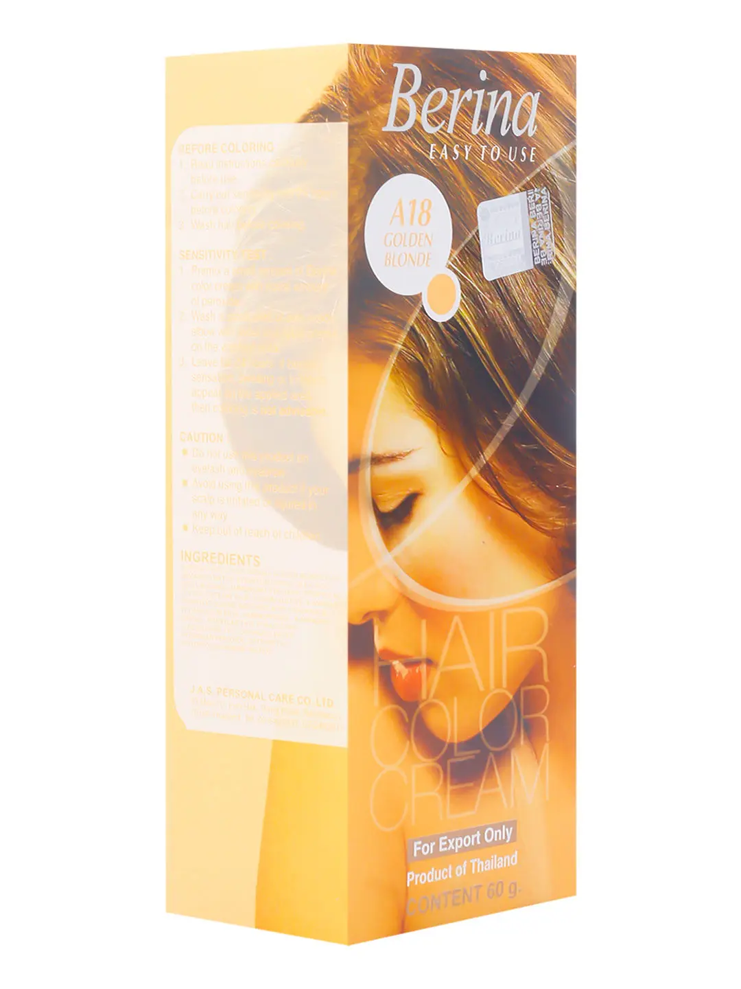 Berina A18 Golden Blonde Hair Color Cream 60gm