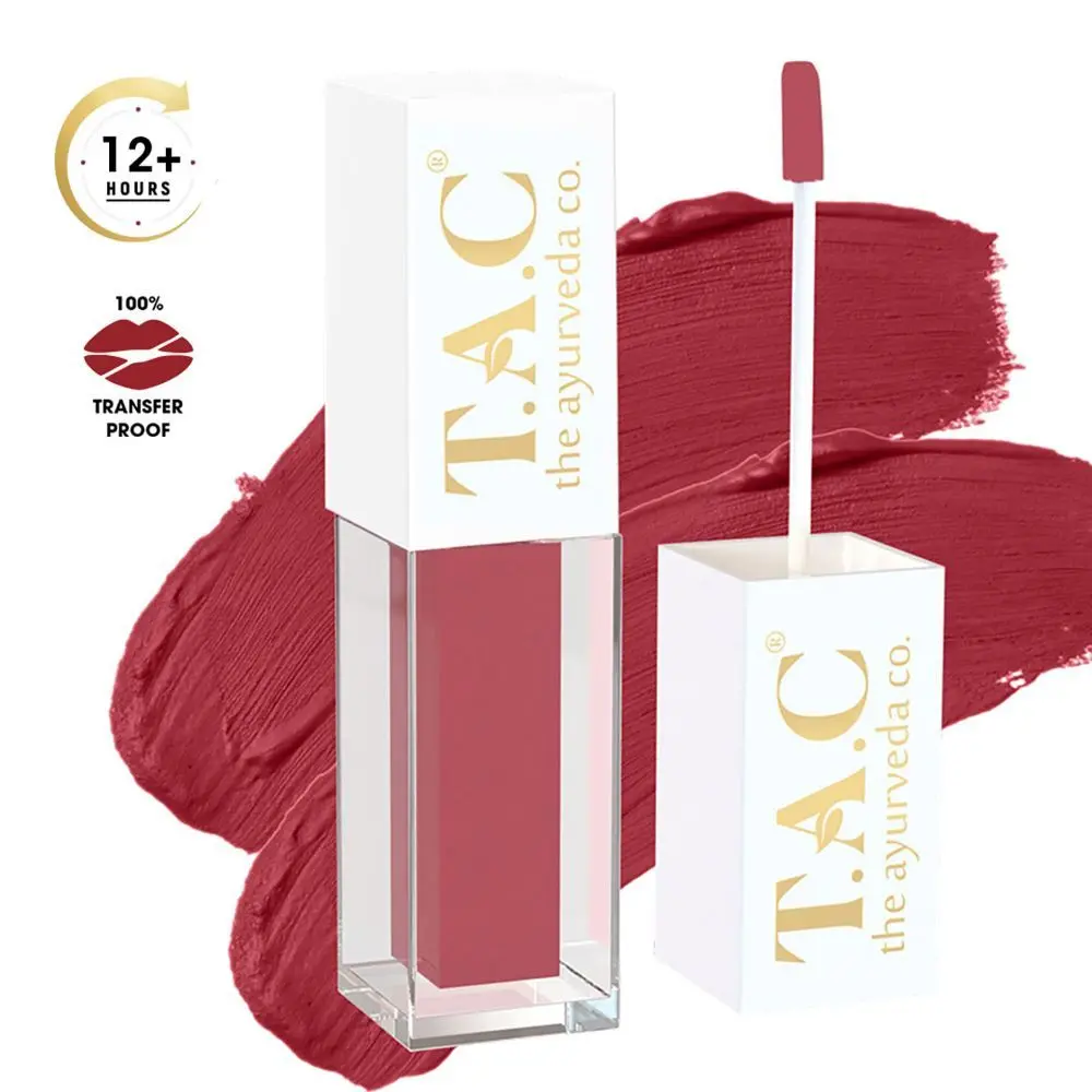 TAC - The Ayurveda Co. Rust Desire Liquid Lipstick, Matte Finish Lipstick, 5ML